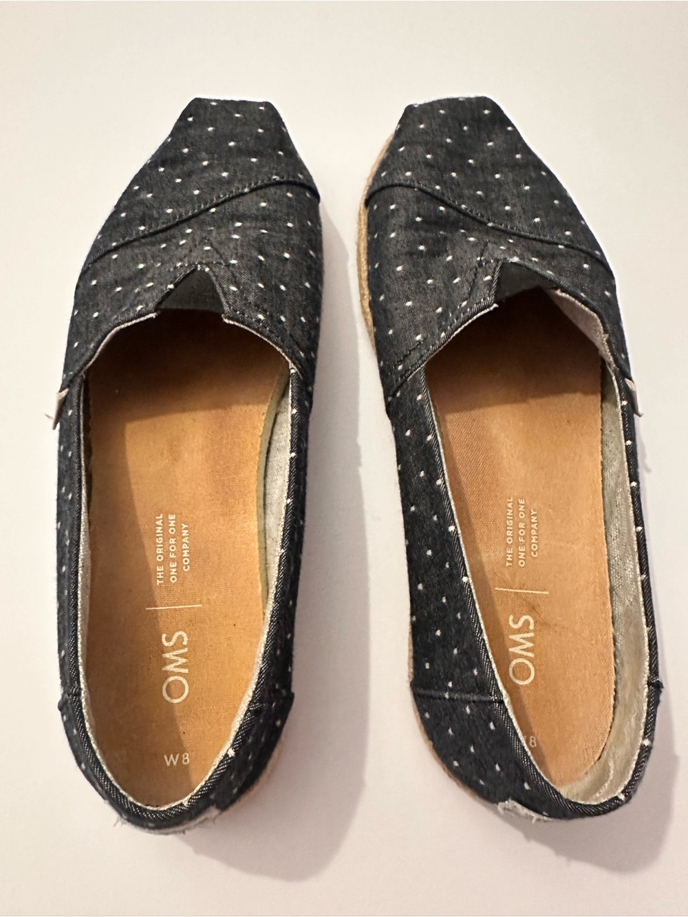 Toms Navy Polka Dot Espadrilles